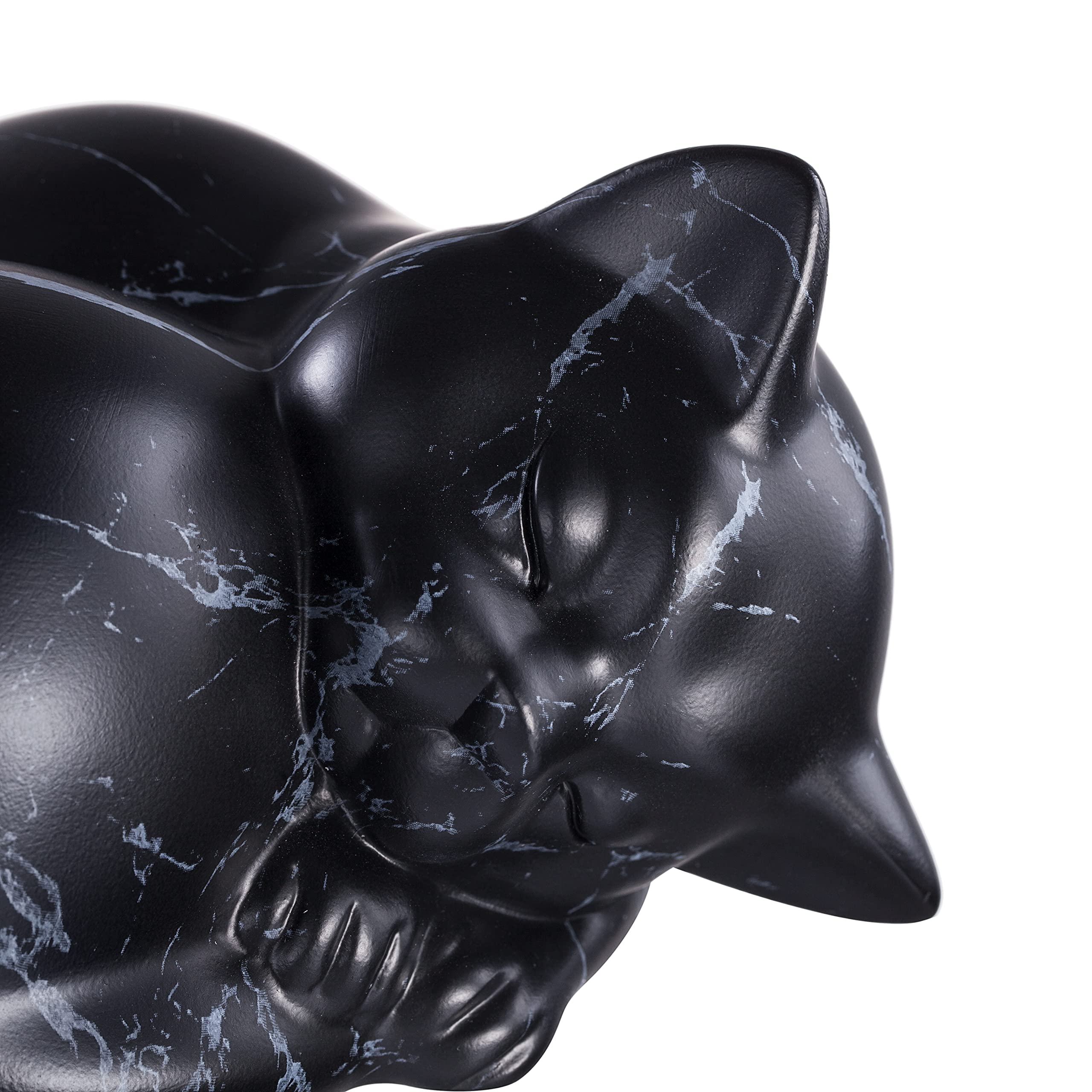 Kriss Art Pet Urns,Sleeping Resin Cremation Cat Urn, Cat Urns For Ashes, Small Animal Urn (Black)